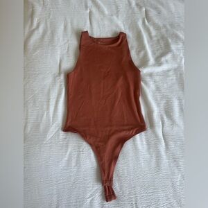 Dark Orange Sleeveless Bodysuit